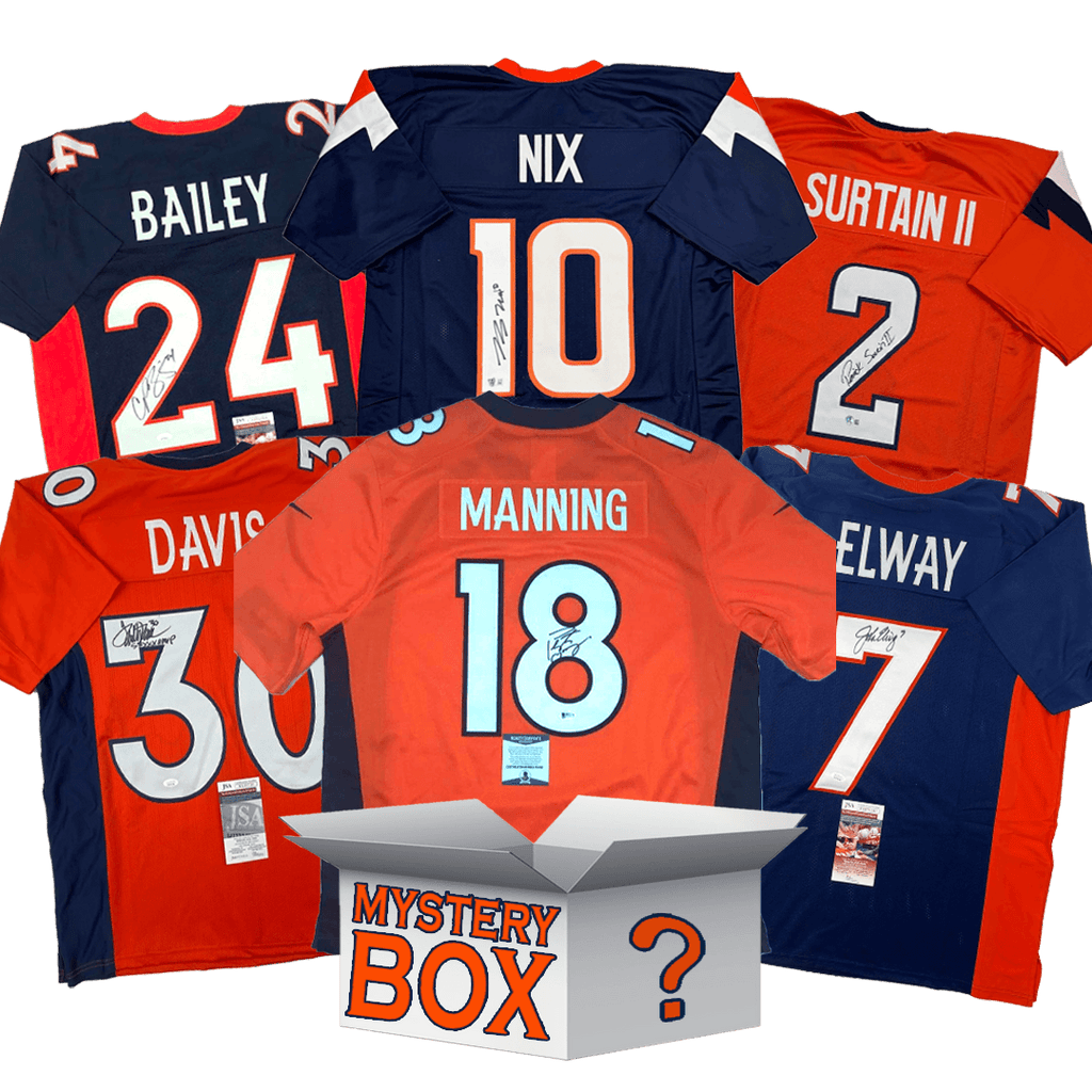 Autographed/Signed Denver Football Jersey Mystery Box with PSA JSA or Beckett COA