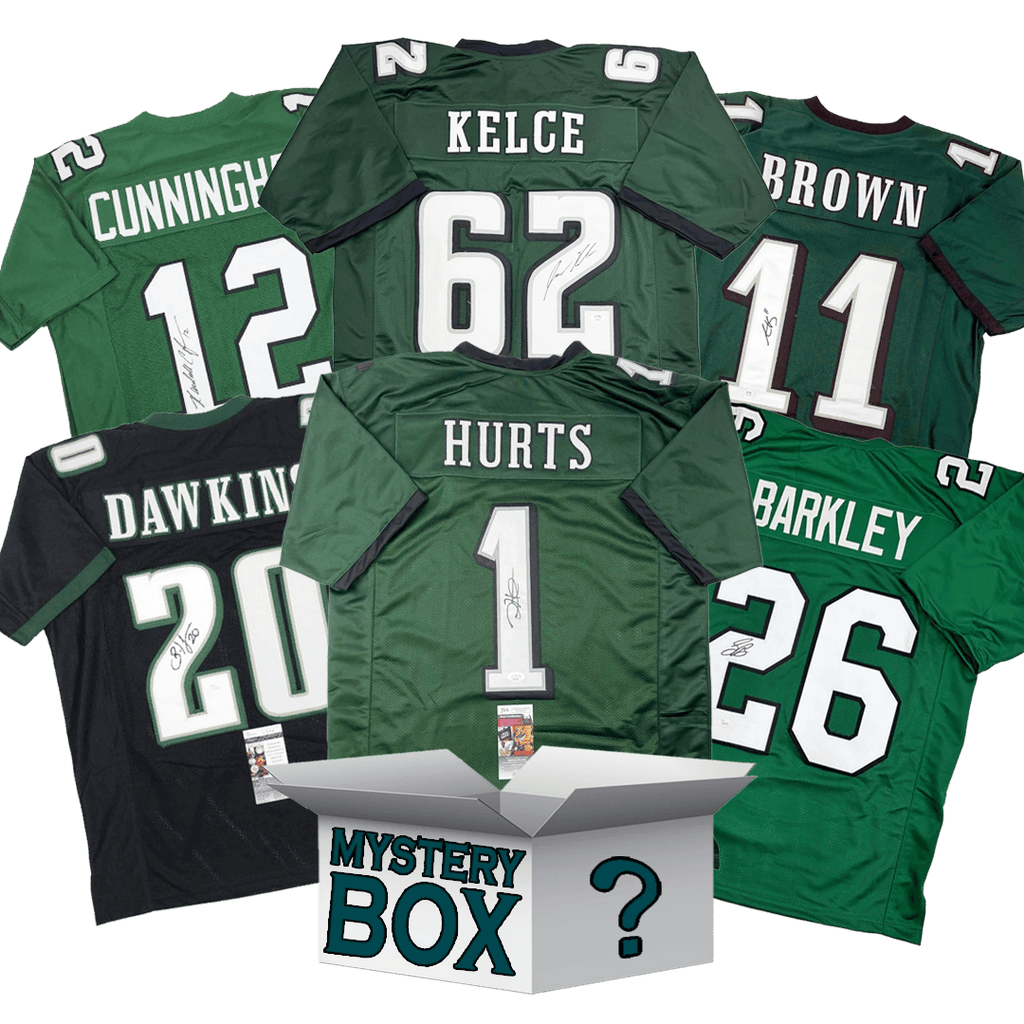 Autographed/Signed Philadelphia Football Jersey Mystery Box with PSA JSA or Beckett COA