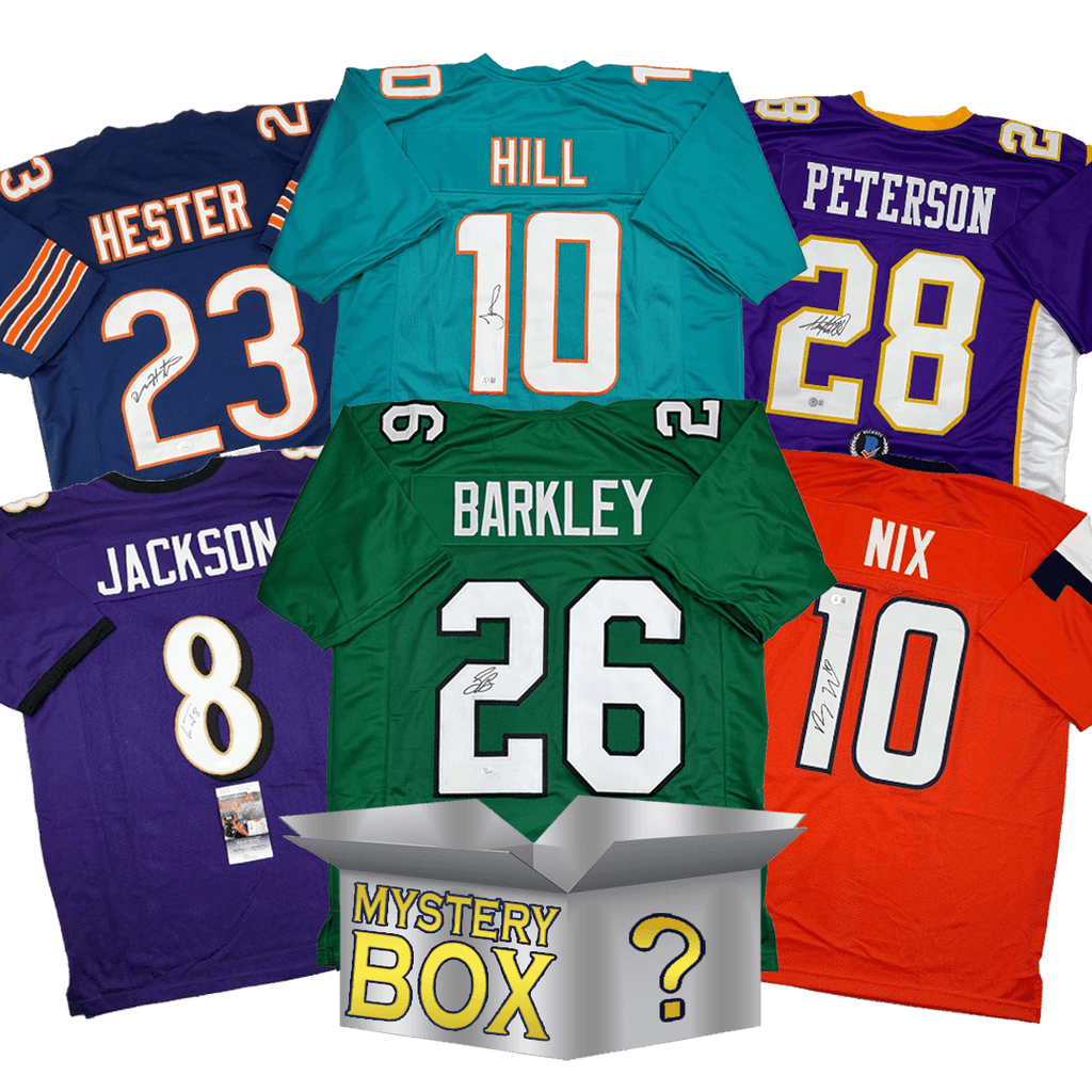 Autographed/Signed Football SILVER Series 4 Jersey Mystery Box with PSA JSA or Beckett COA