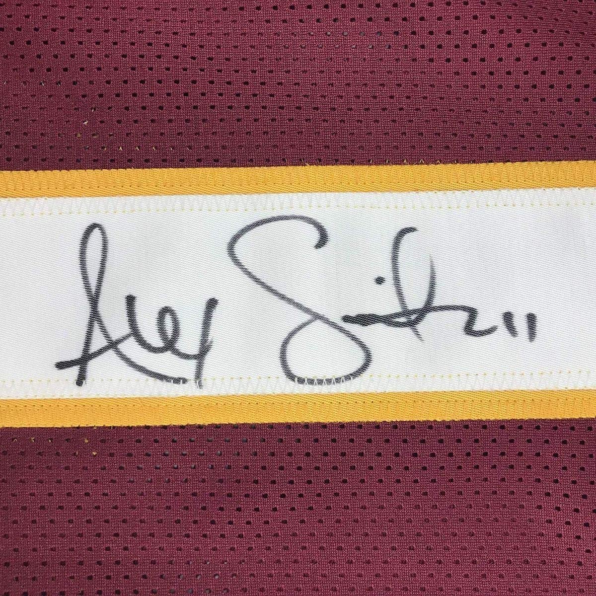 Framed Autographed/Signed Alex Smith 35x39 Washington Burgundy Football Jersey JSA COA