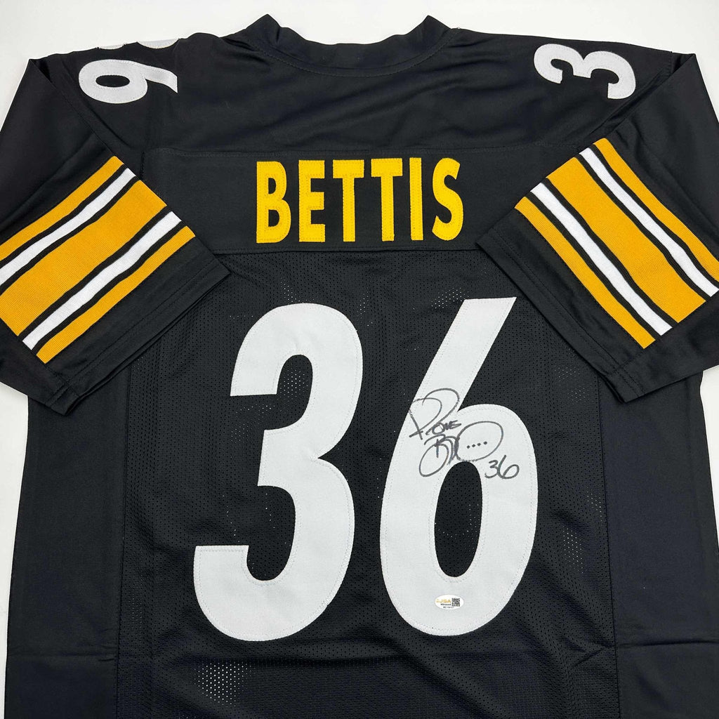 Autographed/Signed Jerome Bettis Pittsburgh Black Football Jersey JSA COA