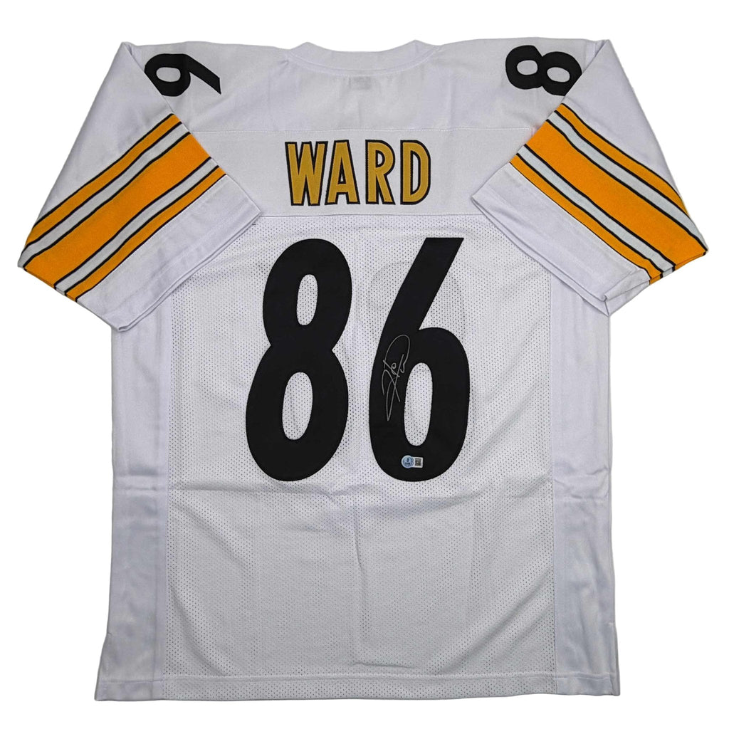 Autographed/Signed Hines Ward Pittsburgh White Football Jersey Beckett BAS COA