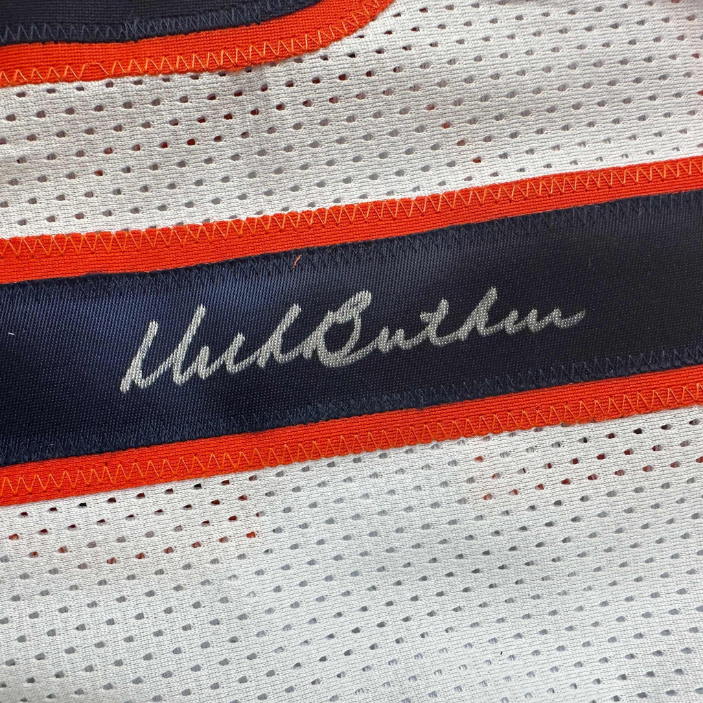 Autographed/Signed Dick Butkus Chicago White Football Jersey JSA COA