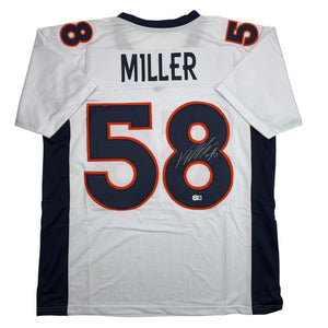 Autographed/Signed Von Miller Denver White Football Jersey Beckett BAS COA