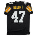 Autographed/Signed Mel Blount Pittsburgh Black Football Jersey Beckett BAS COA