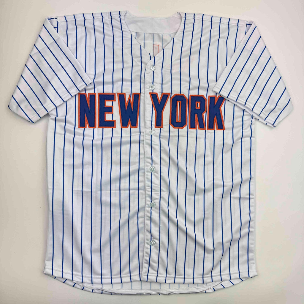 Autographed/Signed Bartolo Colon Inscribed Big Sexy New York Pinstripe Baseball Jersey Beckett BAS COA