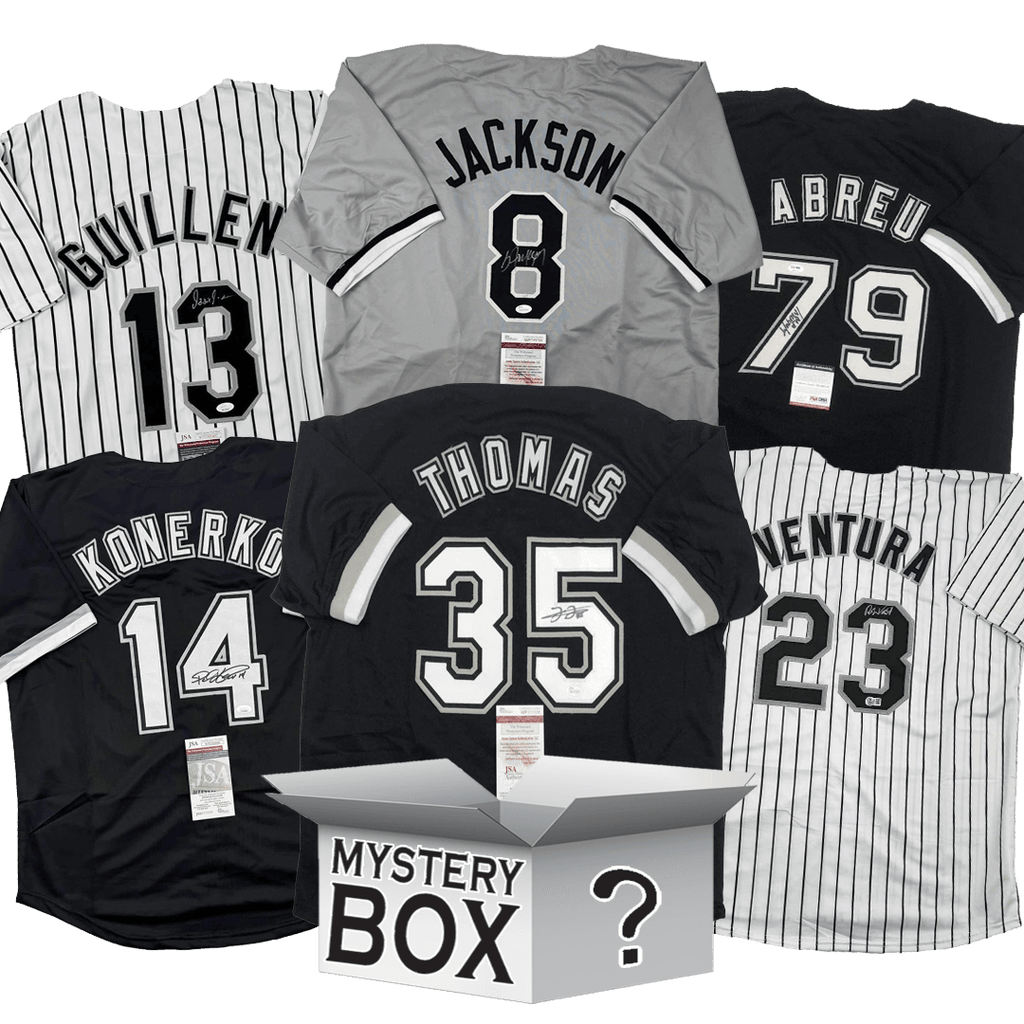 Autographed/Signed Chicago Baseball Jersey Mystery Box with PSA JSA or Beckett COA