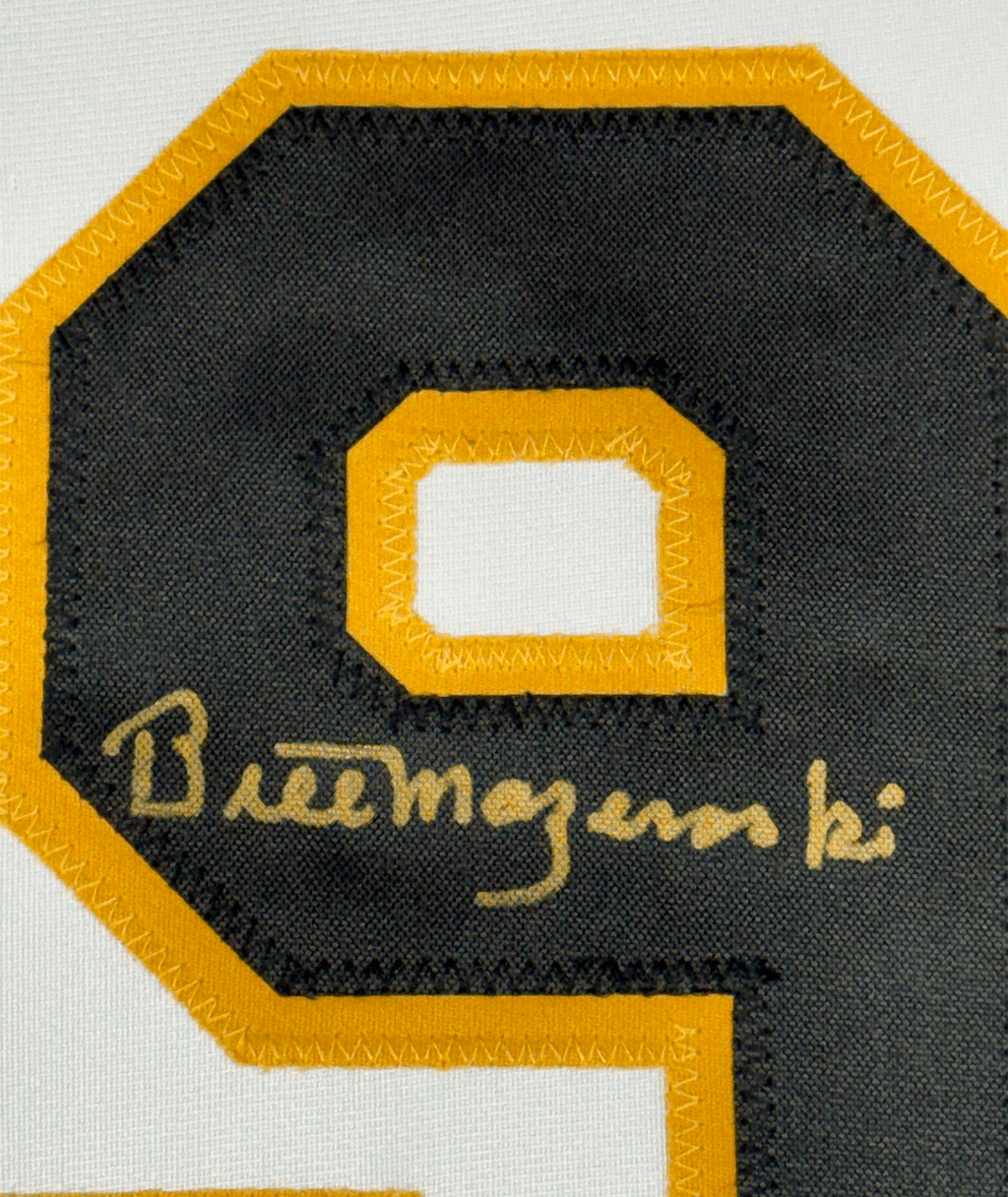 Framed Autographed/Signed Bill Mazeroski 35x39 Pittsburgh White Baseball Jersey JSA COA