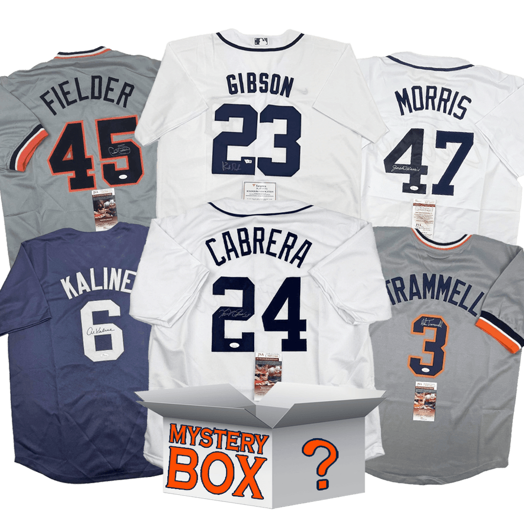 Autographed/Signed Detroit Baseball Jersey Mystery Box with PSA JSA or Beckett COA