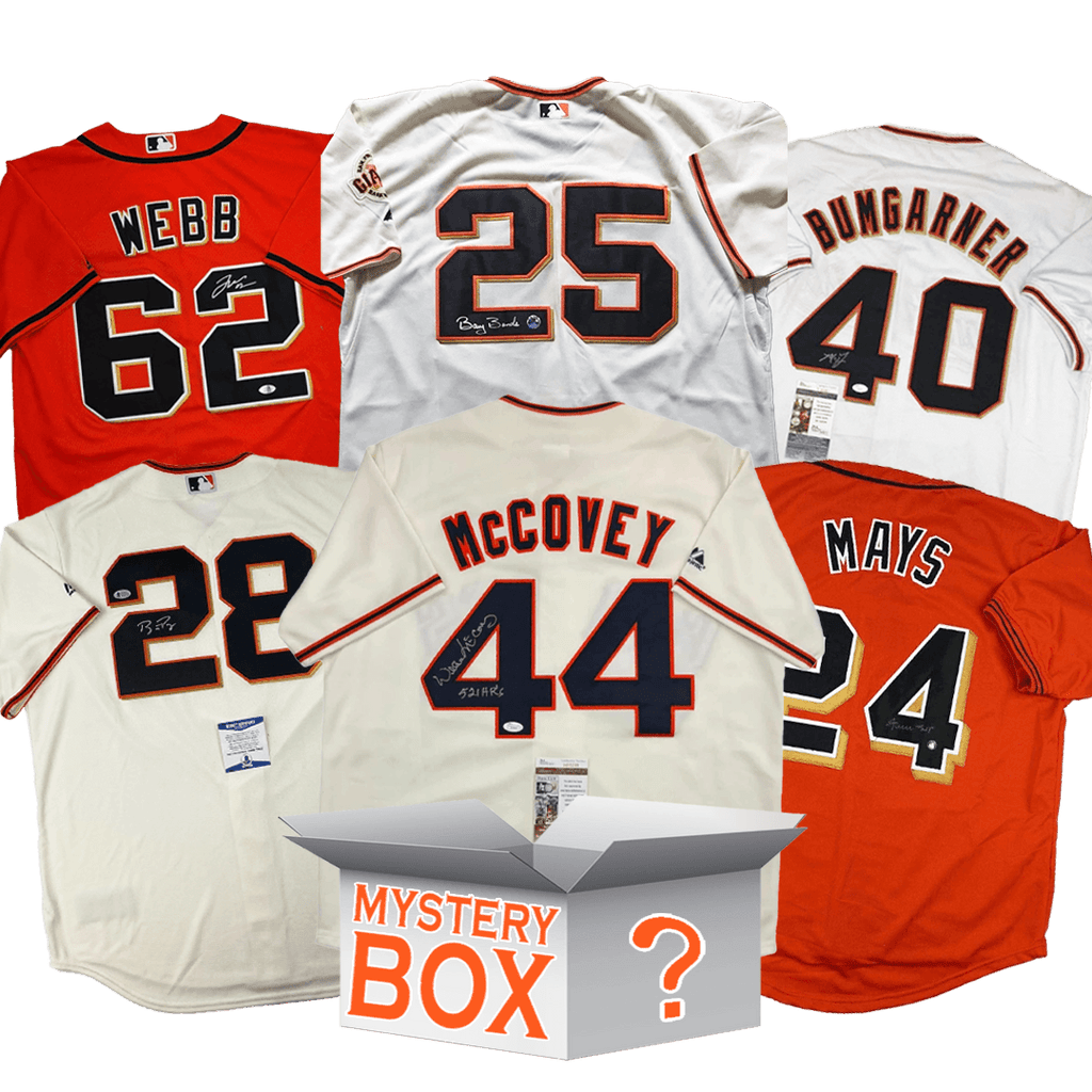 Autographed/Signed San Francisco Baseball Jersey Mystery Box with PSA JSA or Beckett COA