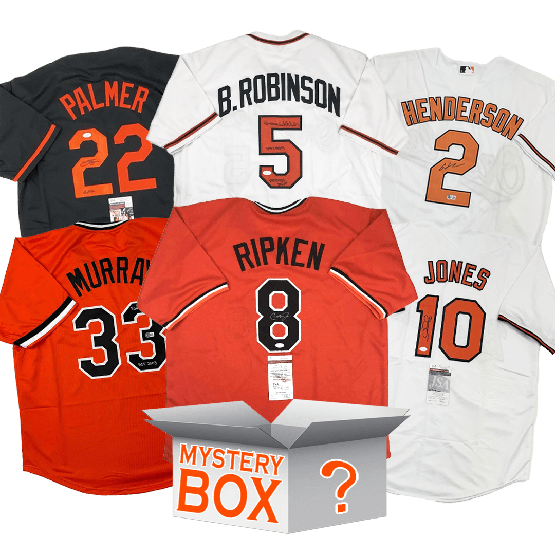 Autographed/Signed Baltimore Baseball Jersey Mystery Box with PSA JSA or Beckett COA