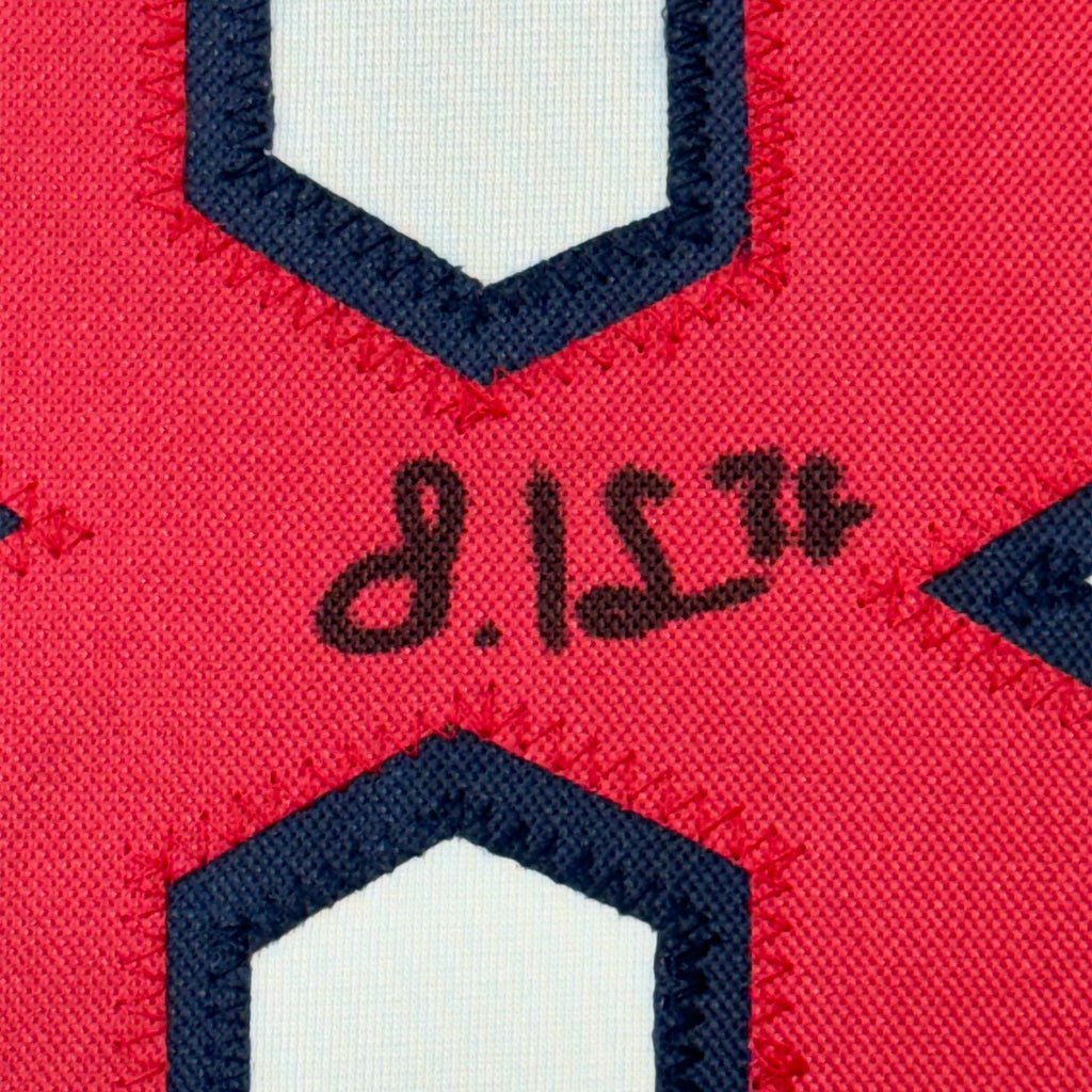 Framed Autographed/Signed Steven Kwan 35x39 Cleveland White Baseball Jersey JSA COA