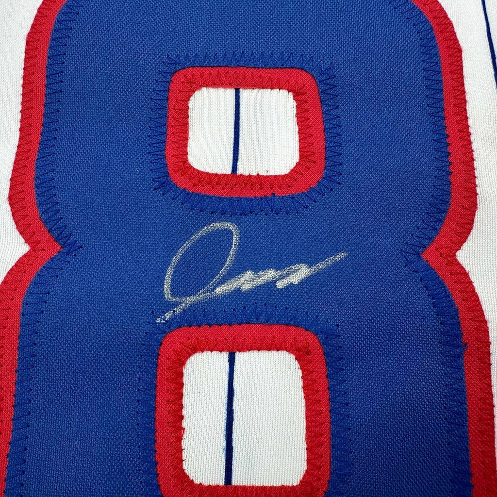 Framed Autographed/Signed Shota Imanaga 35x39 Chicago Pinstripe Baseball Jersey Beckett BAS COA