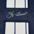Framed Autographed/Signed Yogi Berra 35x39 New York Pinstripe Baseball Jersey JSA COA