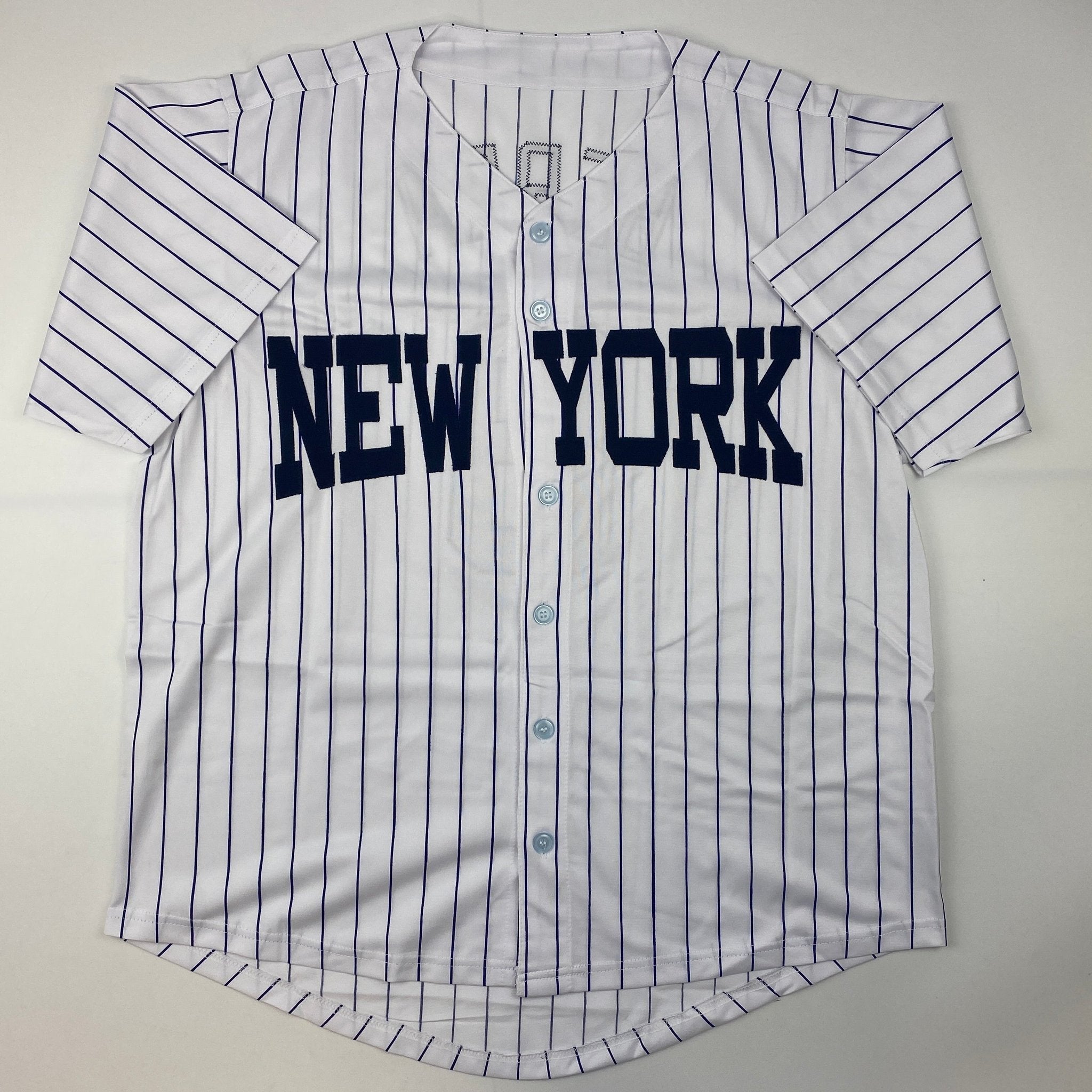 Autographed/Signed Yogi Berra New York Pinstripe Baseball Jersey JSA COA