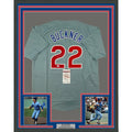 Framed Autographed/Signed Bill Buckner 35x39 Chicago Grey Baseball Jersey JSA COA