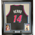 Framed Autographed/Signed Tyler Herro 35x39 Miami Black Vice City Basketball Jersey JSA COA