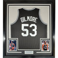 Framed Autographed/Signed Artis Gilmore HOF 11 35x39 San Antonio Black Basketball Jersey JSA COA
