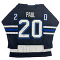 Autographed/Signed Nick Paul Tampa Bay Black Hockey Jersey Beckett BAS COA