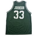 Autographed/Signed Earvin Magic Johnson Michigan State Green College Basketball Jersey JSA COA
