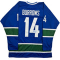 Autographed/Signed Alexandre Alex Burrows Vancouver Blue Hockey Jersey Beckett BAS COA
