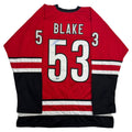 Autographed/Signed Jackson Blake Carolina Red Hockey Jersey Beckett BAS COA