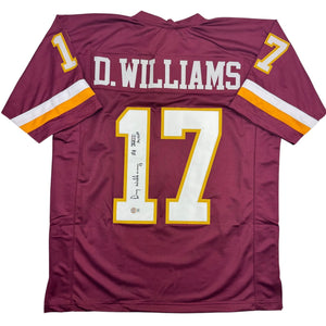 Autographed/Signed Doug Williams SB XXII MVP Washington Maroon Football Jersey Beckett BAS COA