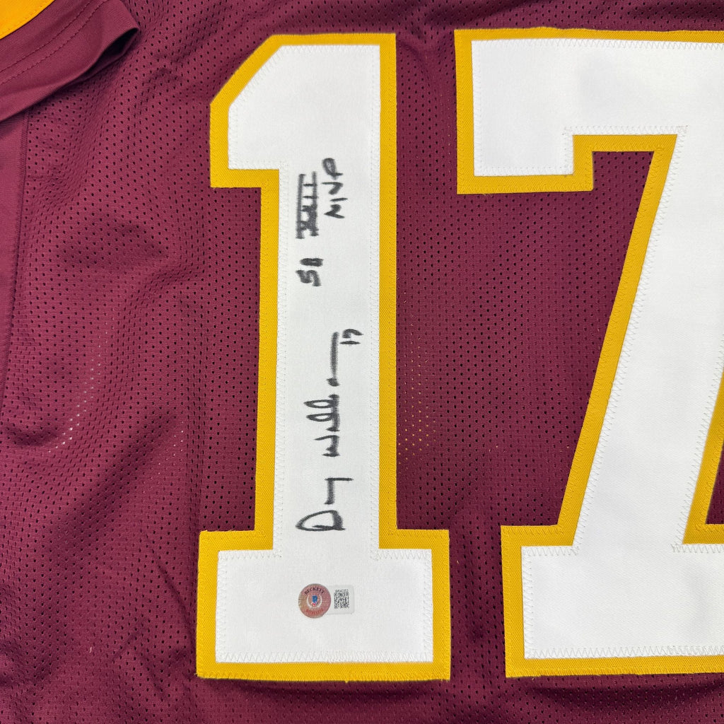 Autographed/Signed Doug Williams SB XXII MVP Washington Maroon Football Jersey Beckett BAS COA