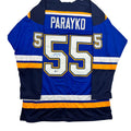 Autographed/Signed Colton Parayko St. Louis Blue Hockey Jersey Beckett BAS COA