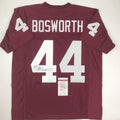 Autographed/Signed Brian Bosworth Oklahoma Red College Football Jersey JSA COA