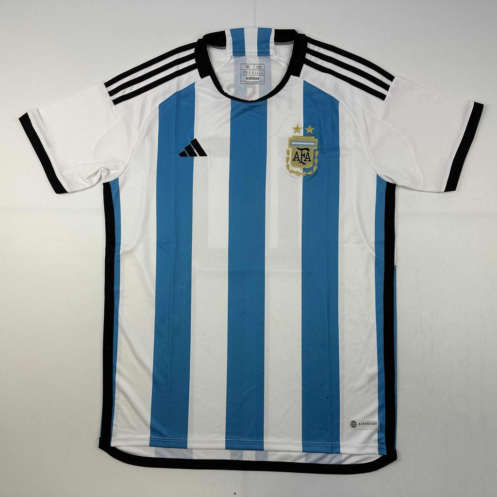 Autographed/Signed Lionel Leo Messi Argentina Blue Soccer Jersey Beckett BAS COA