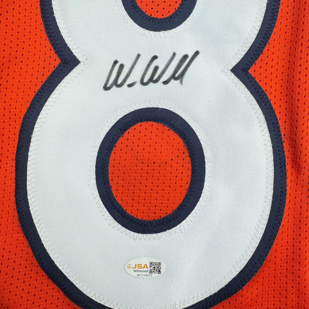 Autographed/Signed Wes Welker Denver Orange Football Jersey JSA COA