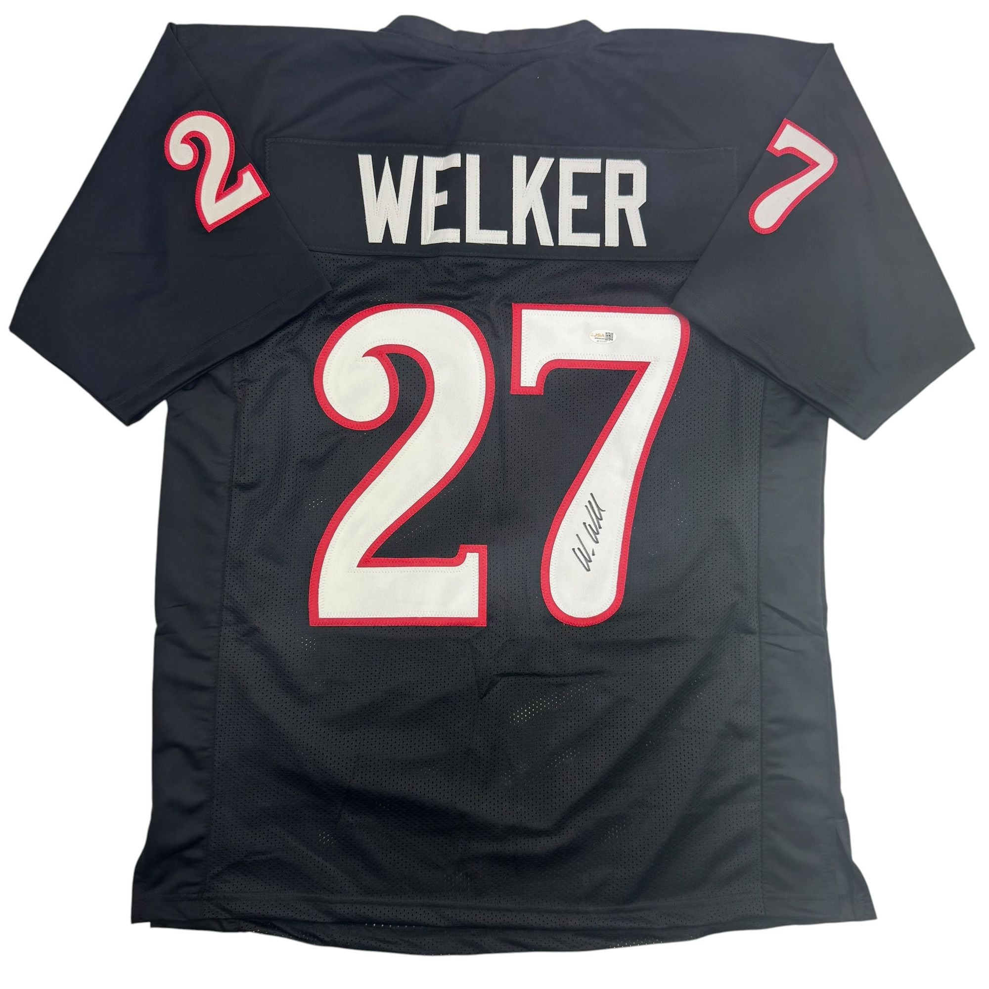 Autographed/Signed Wes Welker Texas Tech Black College Football Jersey JSA COA