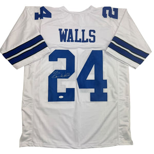 Autographed/Signed Everson Walls Dallas White Football Jersey JSA COA