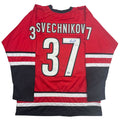 Autographed/Signed Andrei Svechnikov Carolina Red Hockey Jersey Beckett BAS COA
