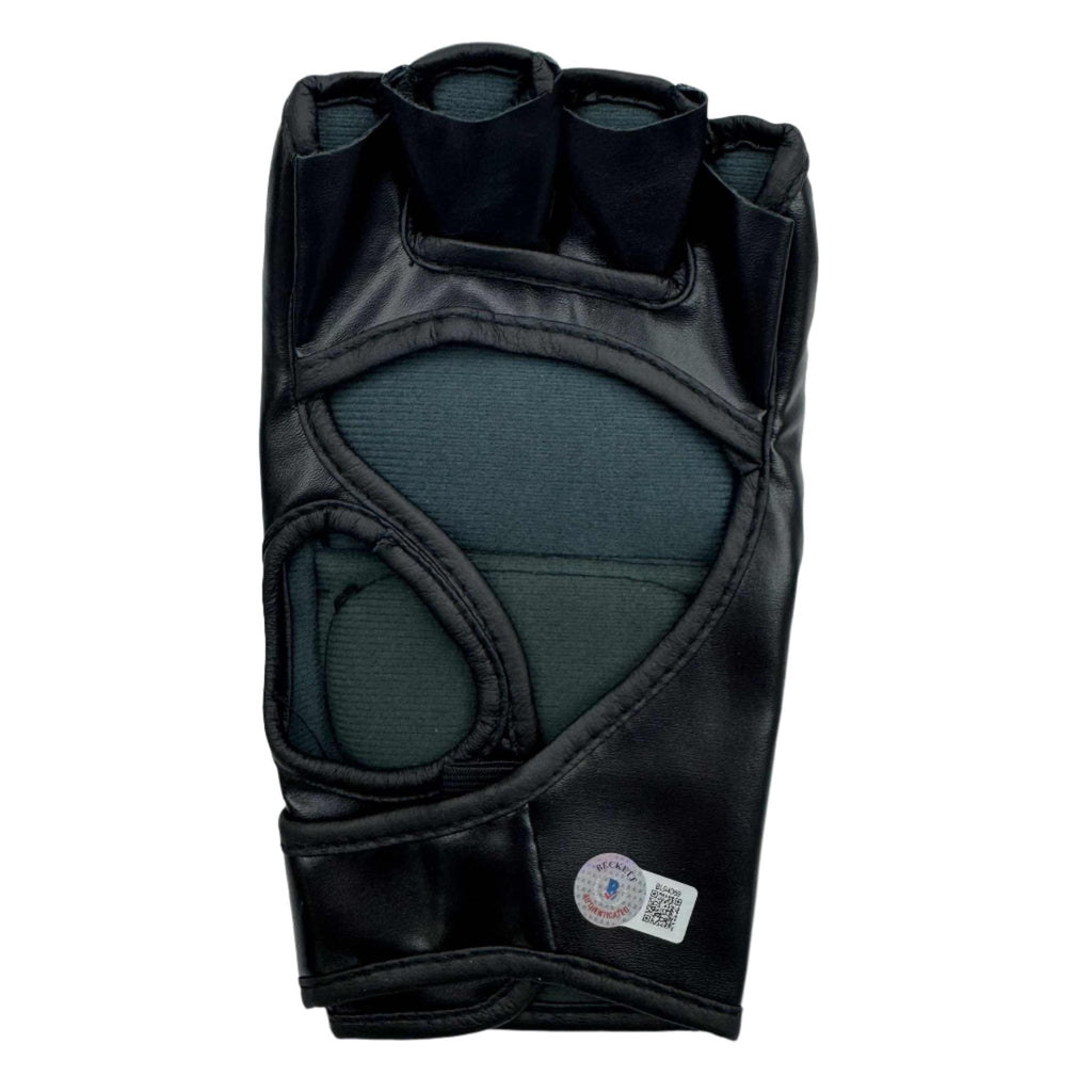 Autographed/Signed Alex "Poatan" Pereira UFC MMA Black Fighting Glove Beckett BAS COA
