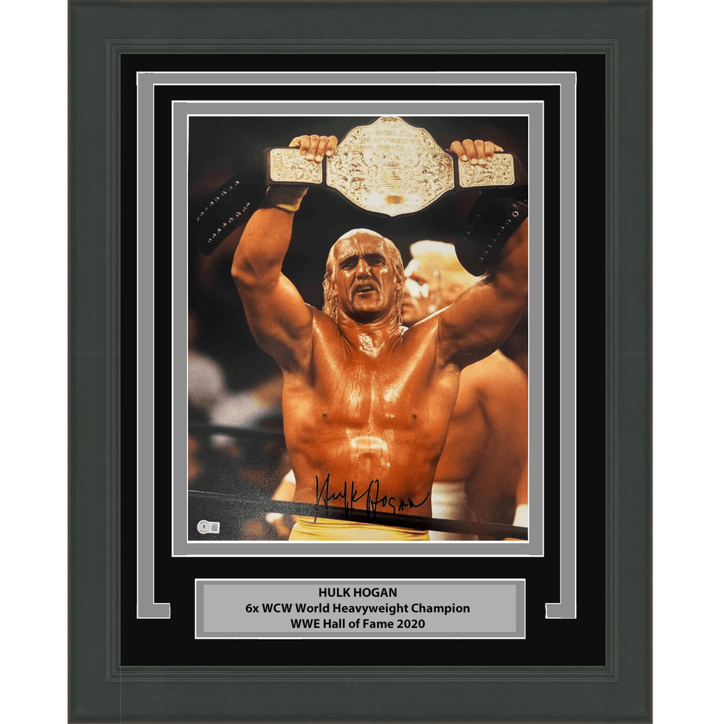 Framed Autographed/Signed Hulk Hogan 16x20 WWE Wrestling Photo Beckett BAS COA #3
