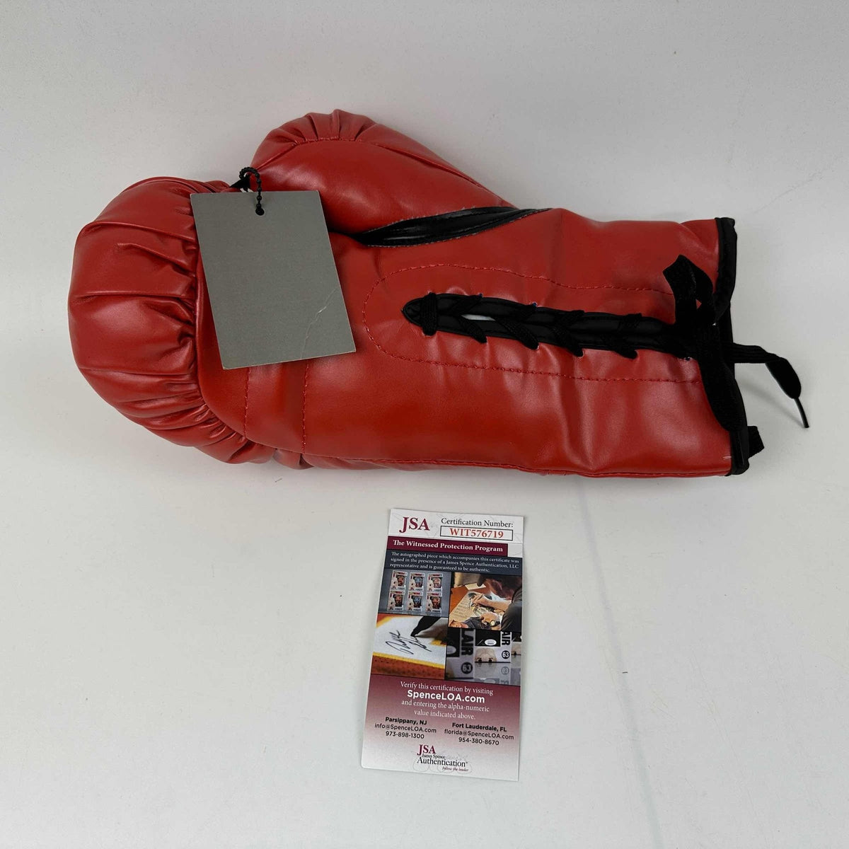 Autographed/Signed Ray Mercer Red Everlast Boxing Glove JSA COA