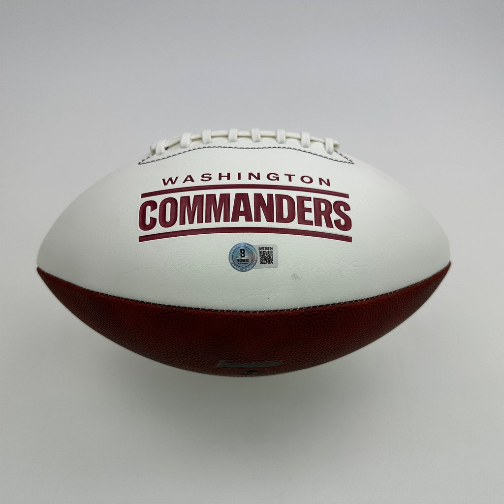 Autographed/Signed Joe Theismann 83 MVP Washington Commanders Full Size F/S White Panel Logo Football Beckett BAS COA