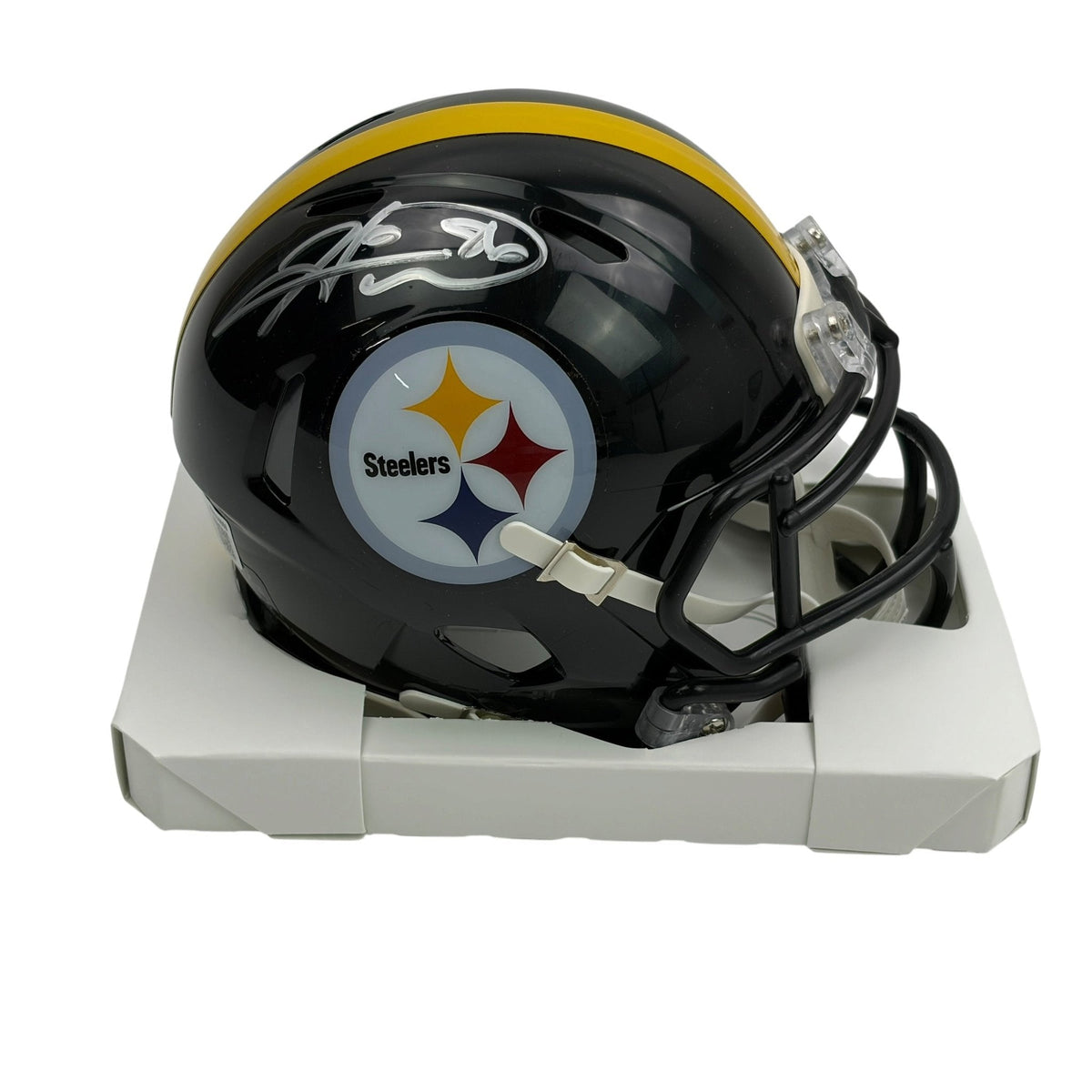 Autographed/Signed Hines Ward Pittsburgh Steelers Mini Football Helmet Beckett BAS COA