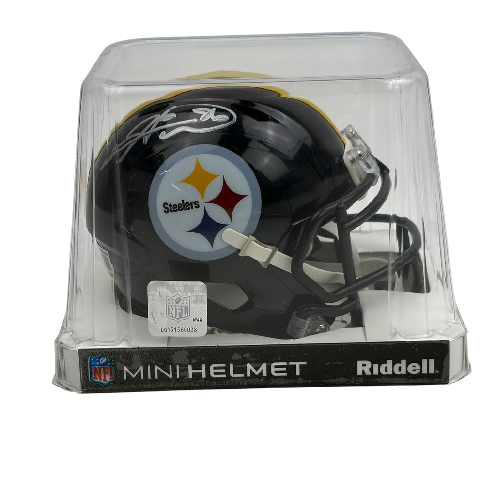 Autographed/Signed Hines Ward Pittsburgh Steelers Mini Football Helmet Beckett BAS COA