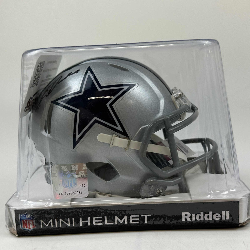 Autographed/Signed Rico Dowdle Dallas Cowboys Mini Football Helmet JSA COA