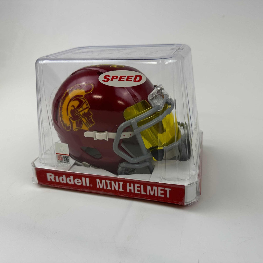 Autographed/Signed Marcus Allen USC Trojans Southen Cal College Football Mini Helmet Beckett BAS COA