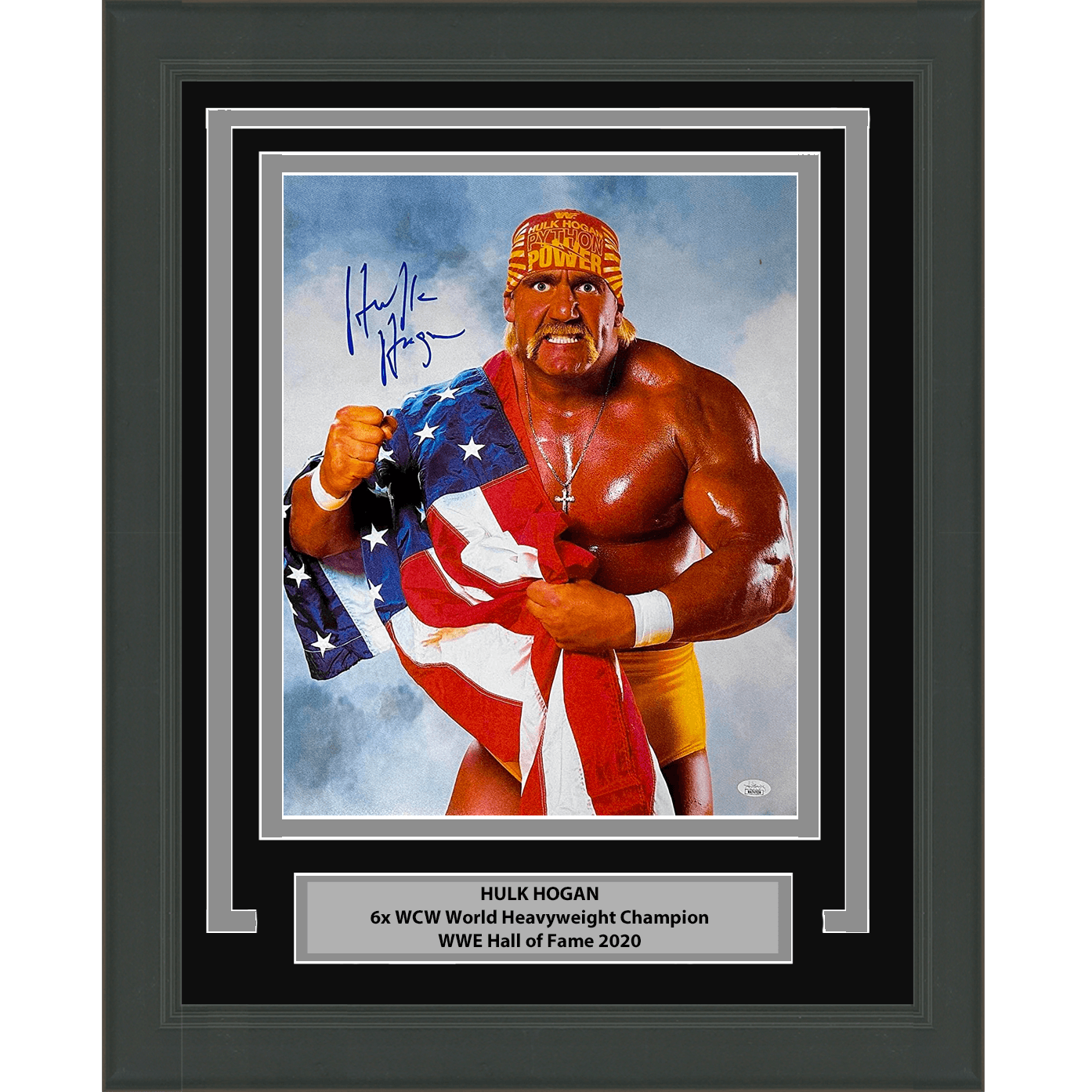 Framed Autographed/Signed Hulk Hogan 16x20 WWE Wrestling Photo JSA COA #1