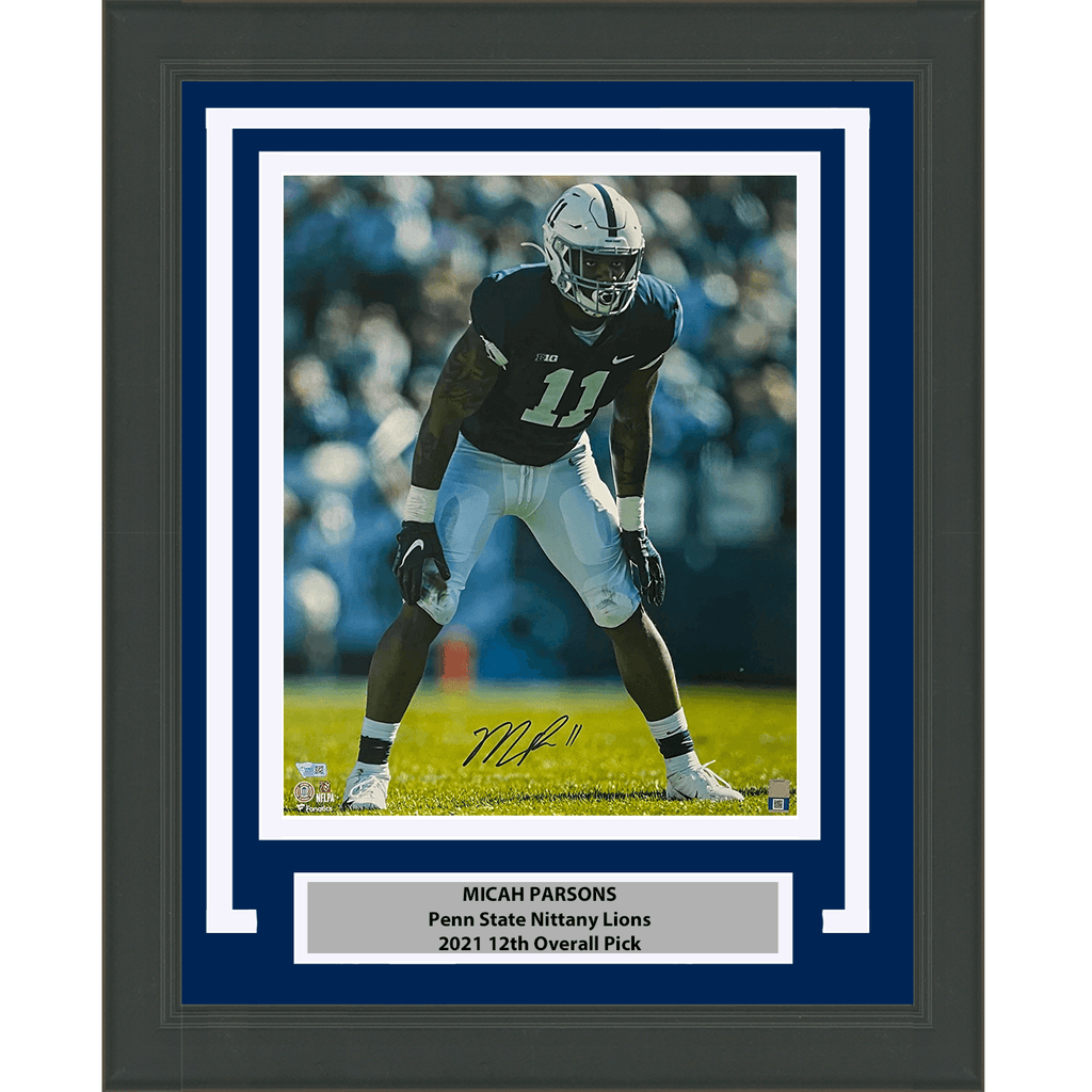 Framed Autographed/Signed Micah Parsons Penn State Nittany Lions 16x20 Football Photo Fanatics COA
