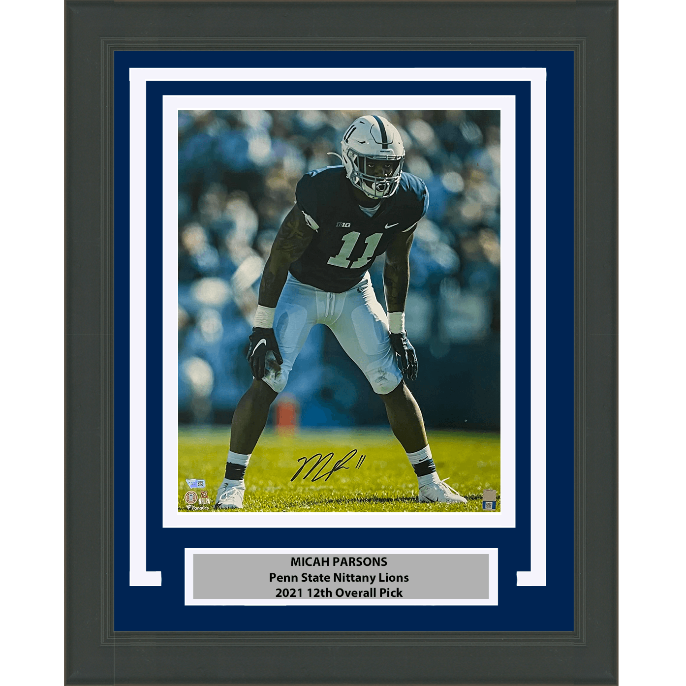 Framed Autographed/Signed Micah Parsons Penn State Nittany Lions 16x20 Football Photo Fanatics COA