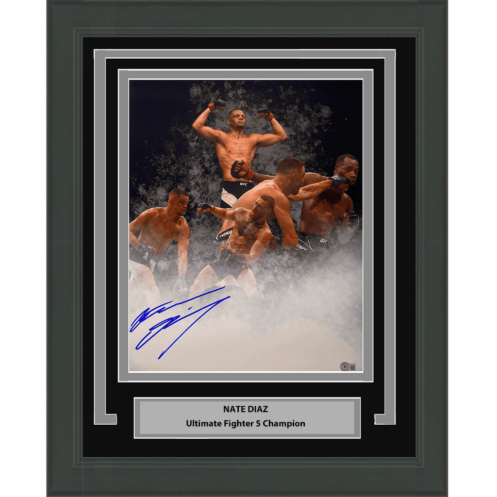 Framed Autographed/Signed Nate Nathan Diaz UFC MMA Ultimate Fighting 16x20 Photo Beckett BAS COA #3