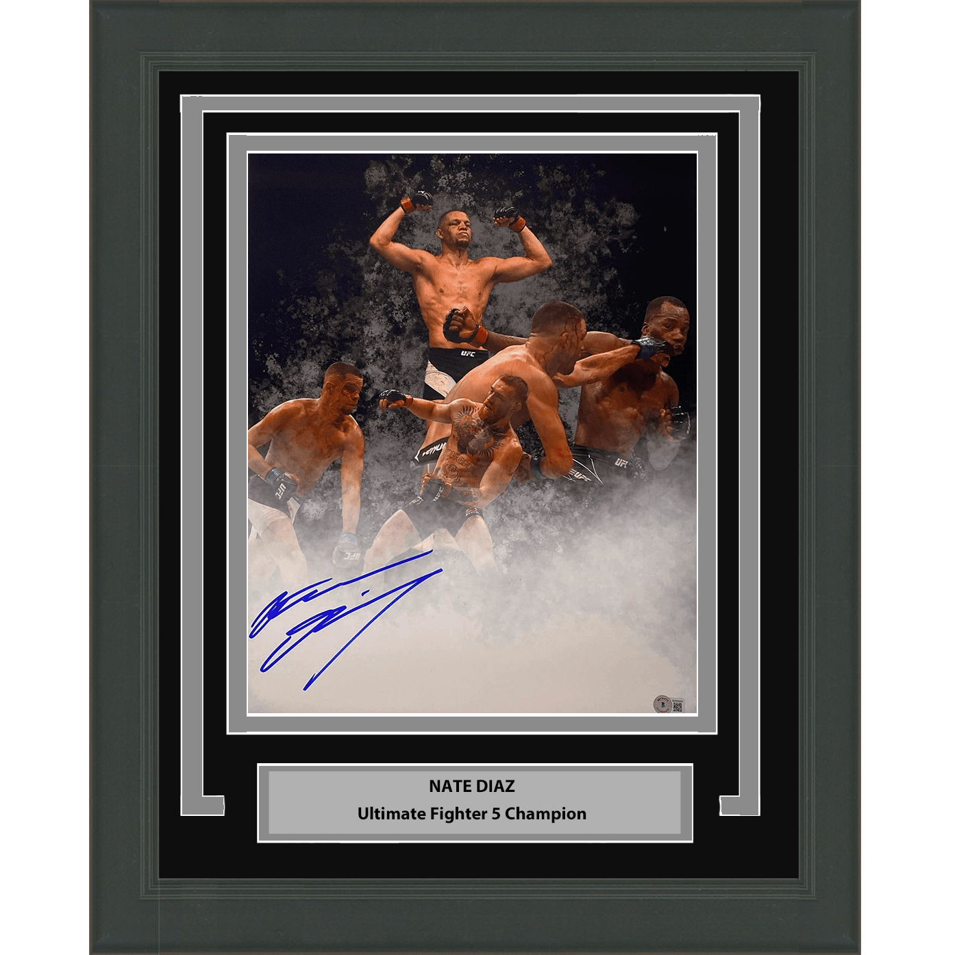 Framed Autographed/Signed Nate Nathan Diaz UFC MMA Ultimate Fighting 16x20 Photo Beckett BAS COA #3