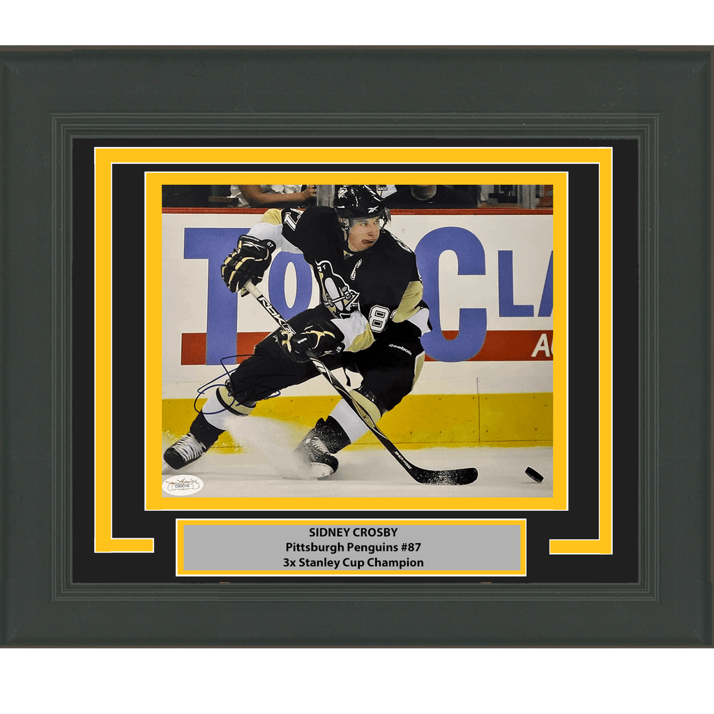 Framed Autographed/Signed Sidney Crosby Pittsburgh Penguins 8x10 Hockey Photo JSA COA