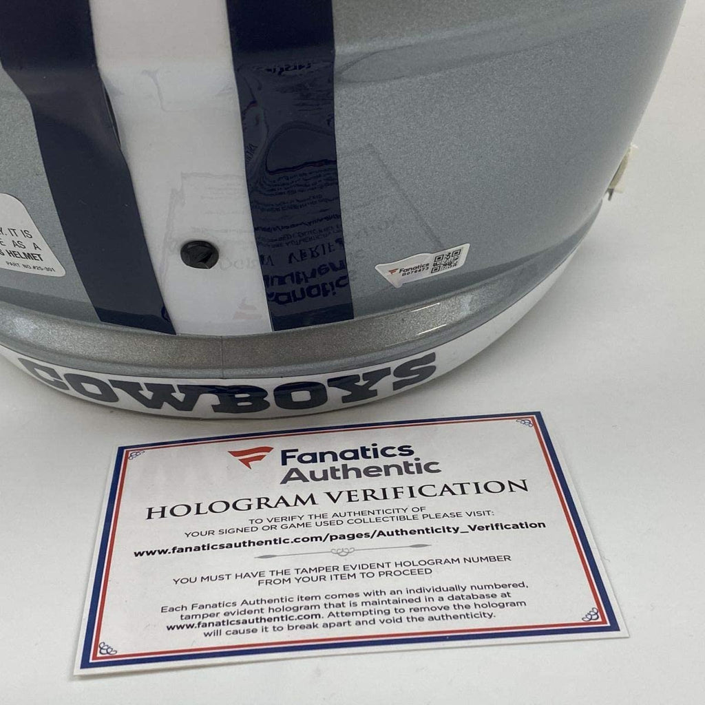 Autographed/Signed CeeDee Lamb Dallas Cowboys Full Size FS F/S Replica Football Helmet Fanatics COA